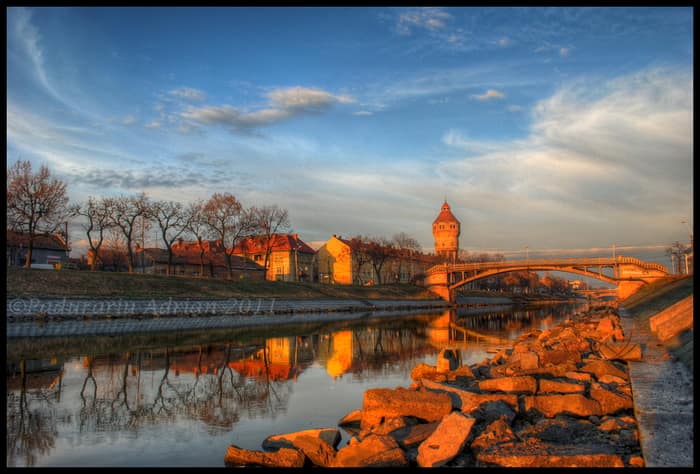 La passerelle Gelu et le château d’eau à Timișoara