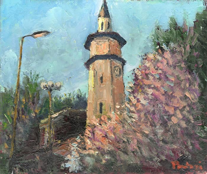 La Torre dell’Orologio di Giurgiu in una fotografia di Valeriu Pantazi